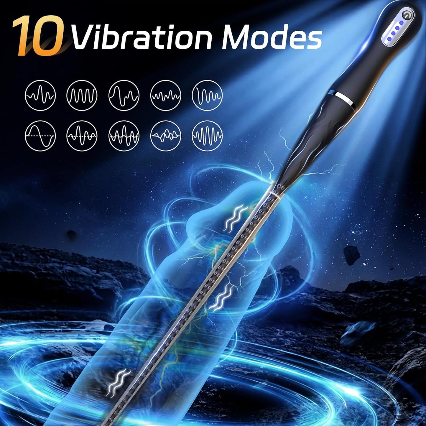 Octopus Tentacle Sounding Rods Urethra Vibrator Prostate Massager Penis Plug with 10 Vibration Modes