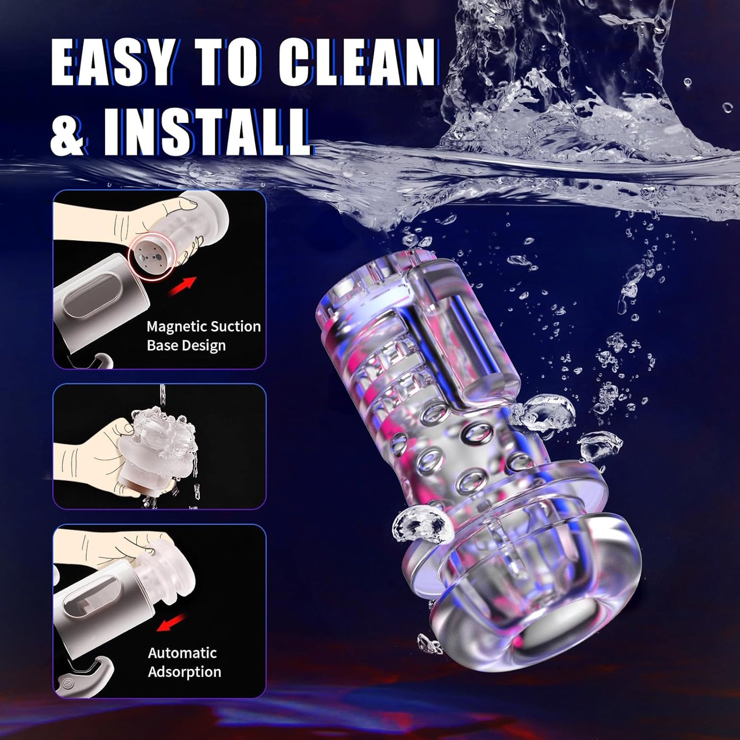 Automatic Masturbator Penis Trainer Stroker Blowjob with 9 Thrust & Vibration Modes
