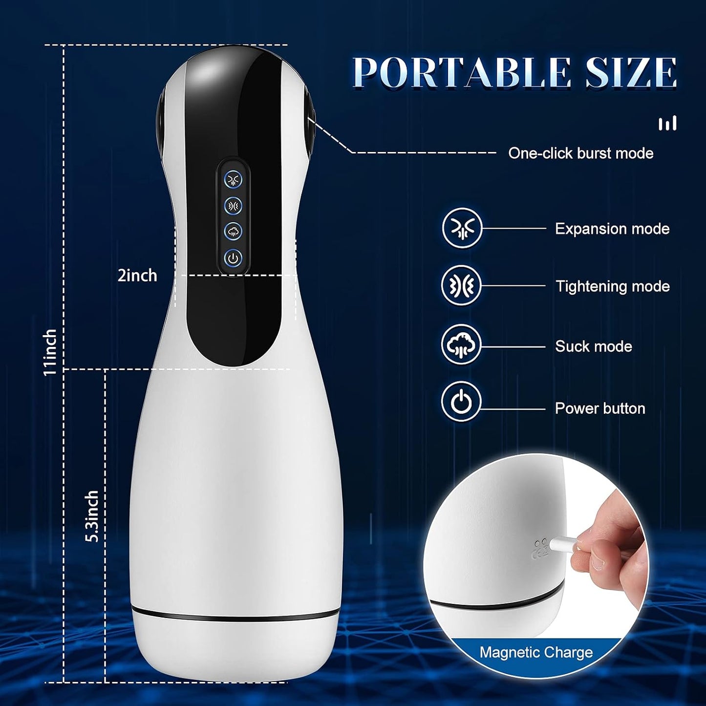 Automatic Masturbator Penis Trainer Stroker Blowjob with 10 Vibrations & 3 Sucking Modes