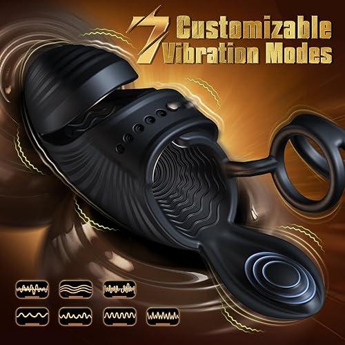 4 IN 1 Adjustable Penis Trainer Testicle Vibrator Cock Ring with 10 Modes