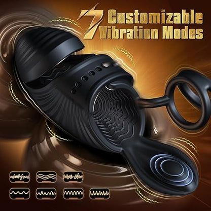 4 IN 1 Adjustable Penis Trainer Testicle Vibrator Cock Ring with 10 Modes
