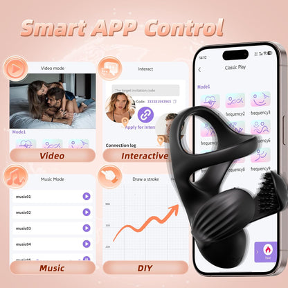 Electric Testicle Penis Trainer Vibrator Massager Cock Ring with 9 Vibration Modes