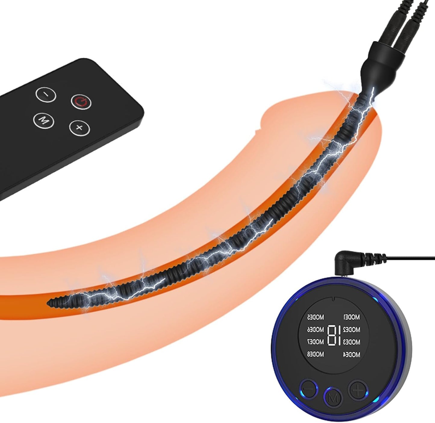 Electro Stim Urethral Sound Anal Plug with Customizable Electronic Pulse Modes