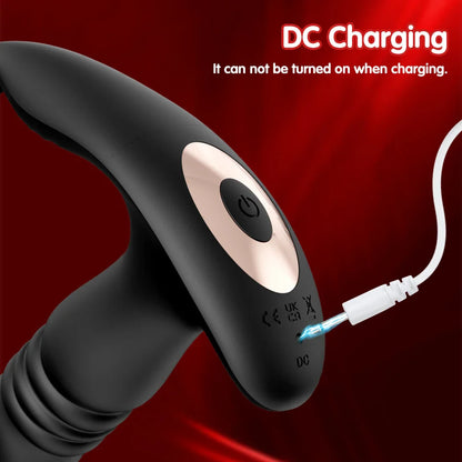 APP Control Thrusting Vibartor Prostate Massager Vibrator Cork Ring with 9+9 Modes