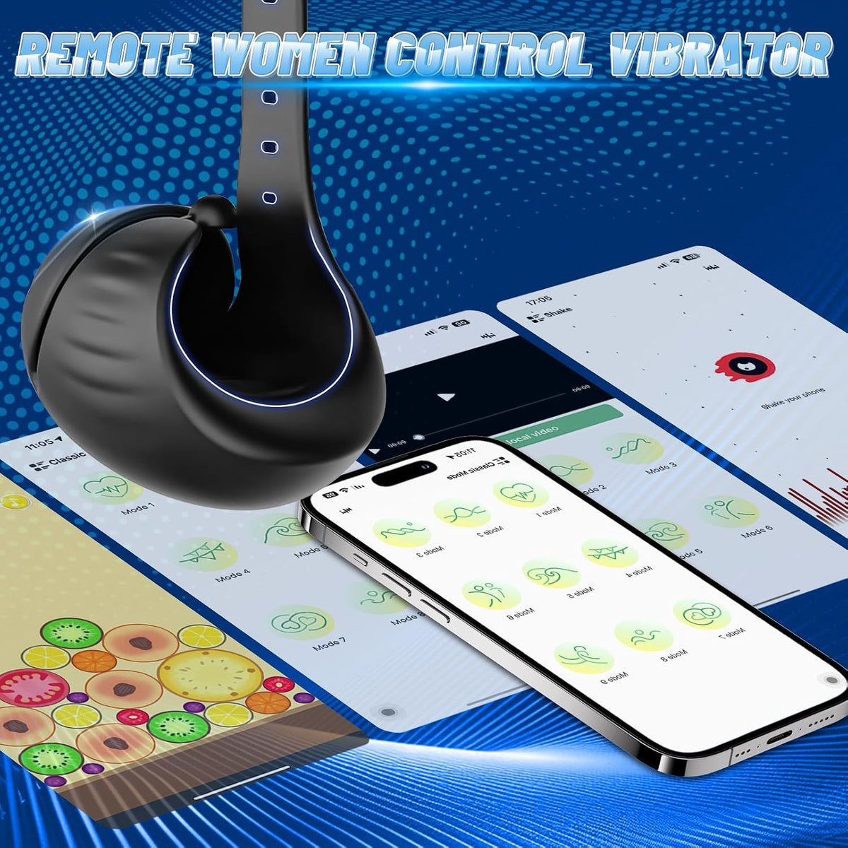 Electric Glans Trainer Penis Vibrator Stimulator with 9 Powerful Vibration Modes