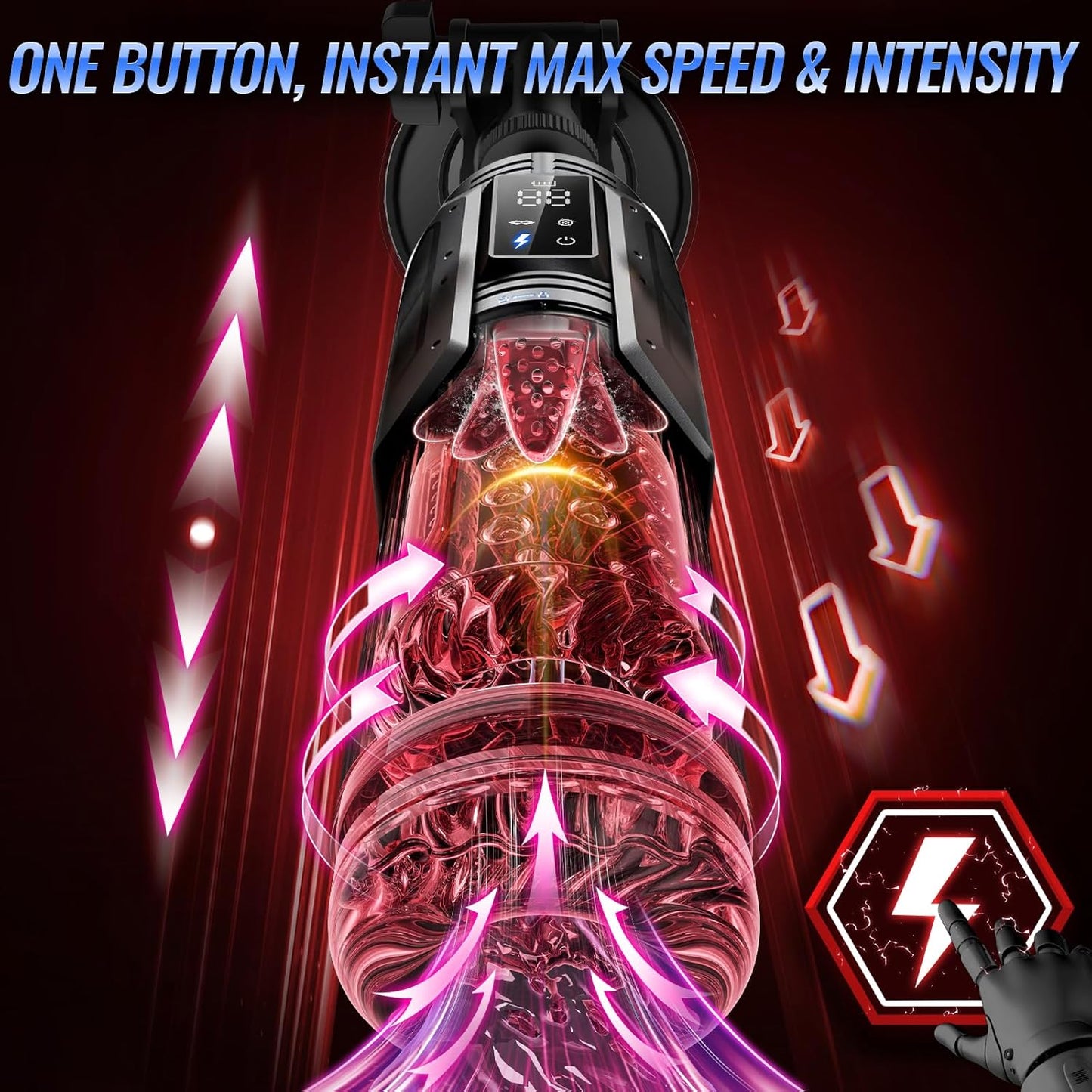 AI Sync Automatic Masturbator Blowjob Stroker with 7 Sucking & Thrusting & Rotating & Licking