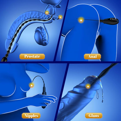 Penis Plug Vibrator Urethra Sound Rod Prostate Stimulator with 9 Vibration Modes