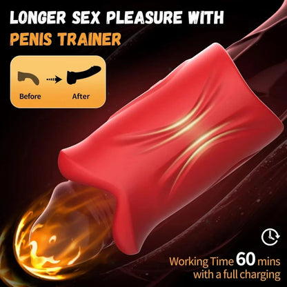 App Control Penis Stroker Trainer Blowjob Masturbator Sex Machine with 9 Vibration Modes