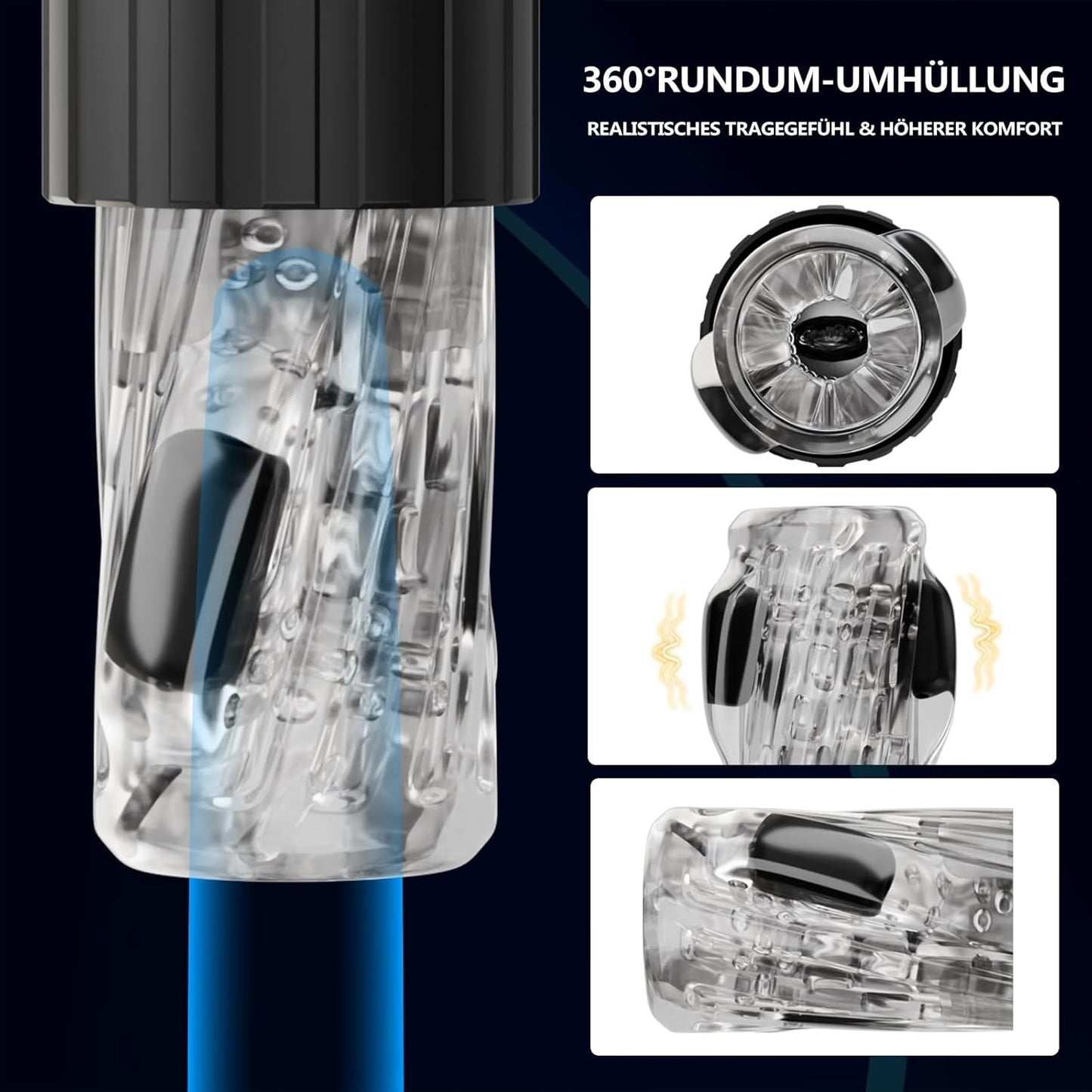 Electric Masturbator Stroker Blowjob Sex Machine with 10 Telescopic & 10 Rotation