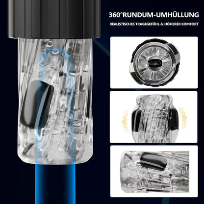 Electric Masturbator Stroker Blowjob Sex Machine with 10 Telescopic & 10 Rotation