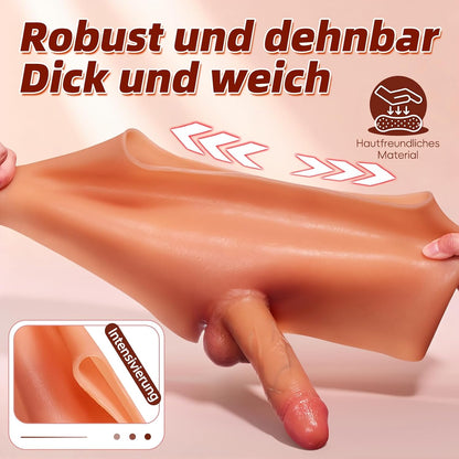 Realistic Flexible Strap-on Dildo Sex Toy Massive Penis Virator with Harness
