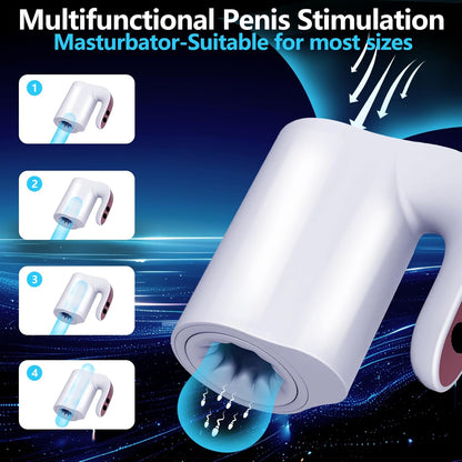 2 in 1 Automatic Masturbator Penis Trainer with 10 Telescopic Rotation Vibration Modes
