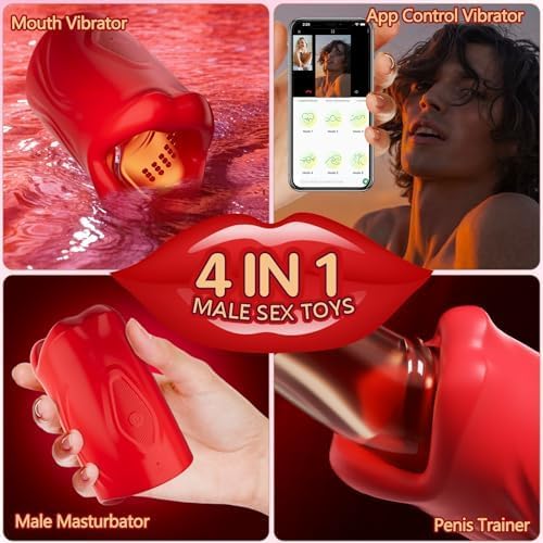 App Control Penis Stroker Trainer Blowjob Masturbator Sex Machine with 9 Vibration Modes