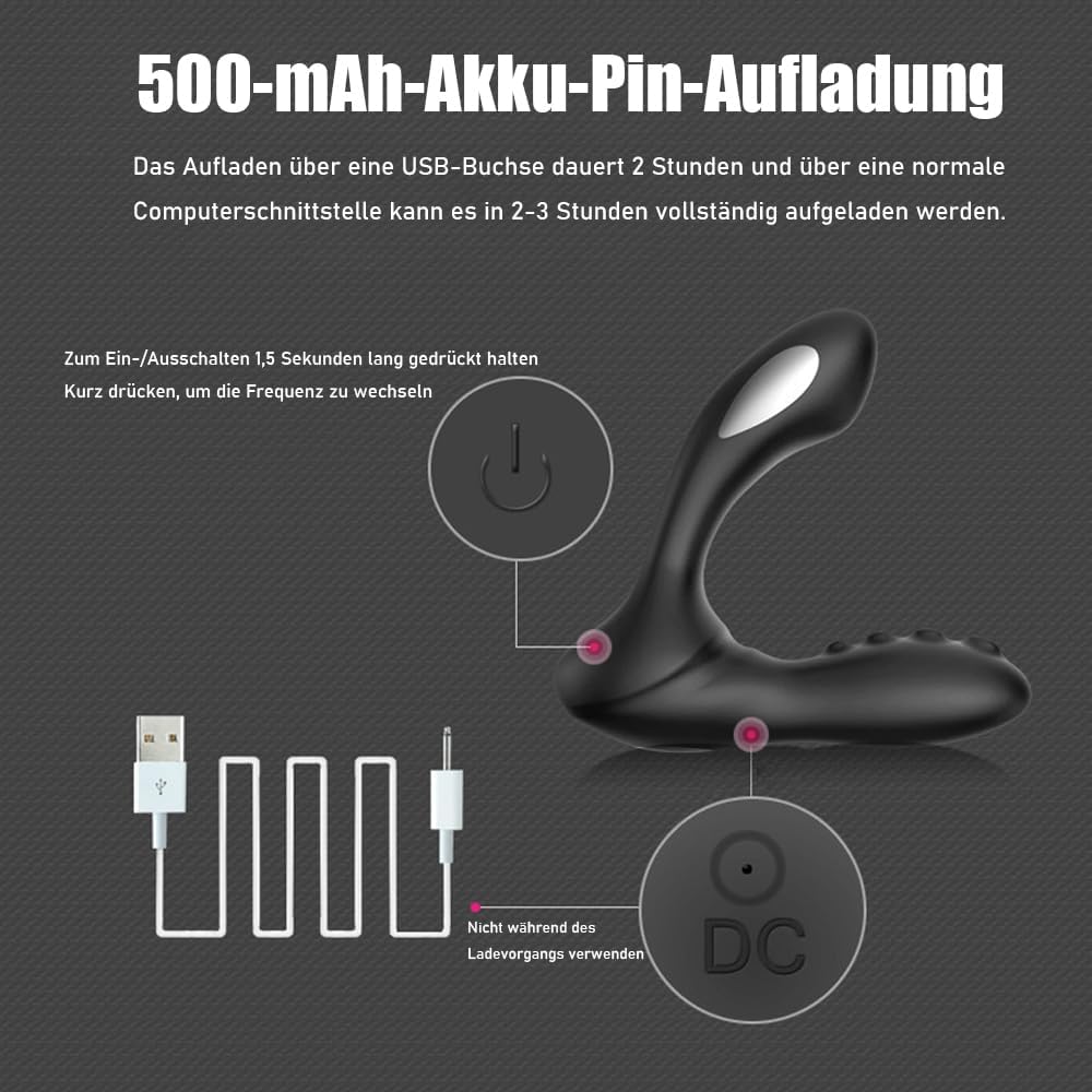 2 in 1 E-stim Anal Vibrator Prostate Stimulator with 8 Vibration & 8 Electroshock Modes