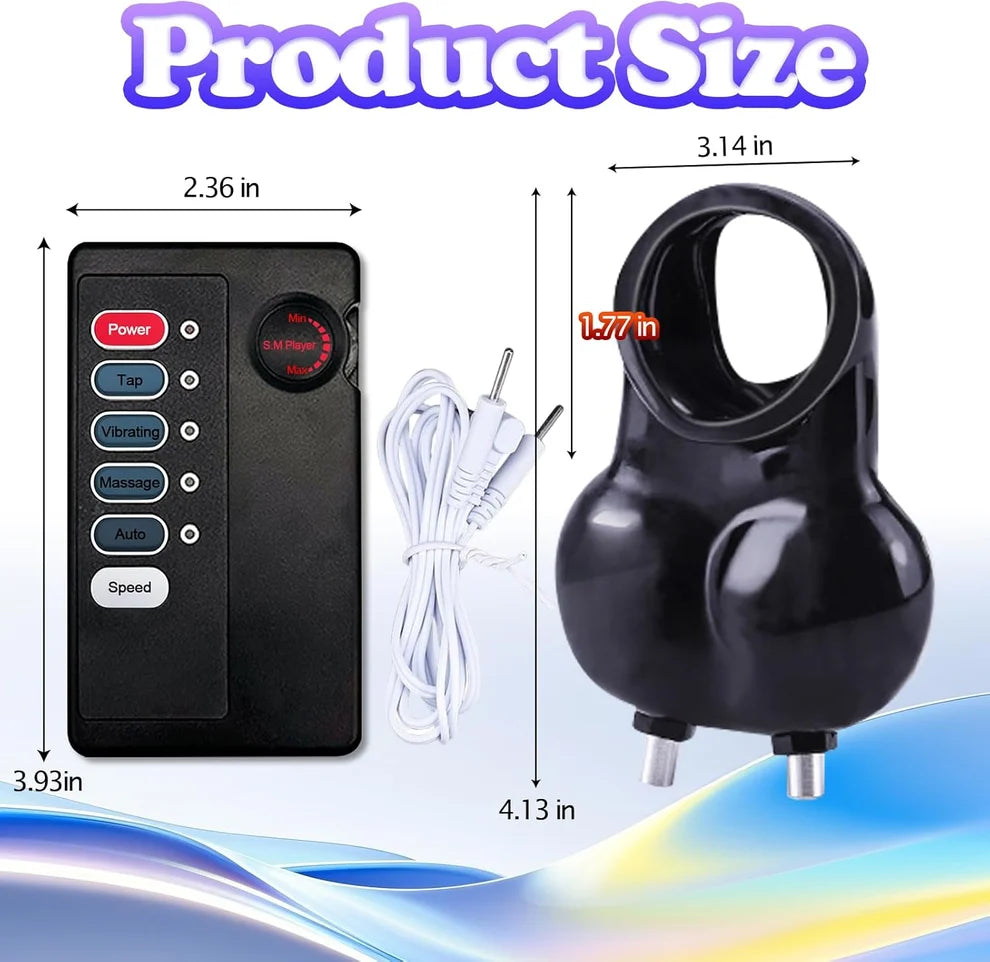 BDSM Testicle Wearable Cage Penis Trainer Sleeve with 9 Intensity Levels & 4 Modes