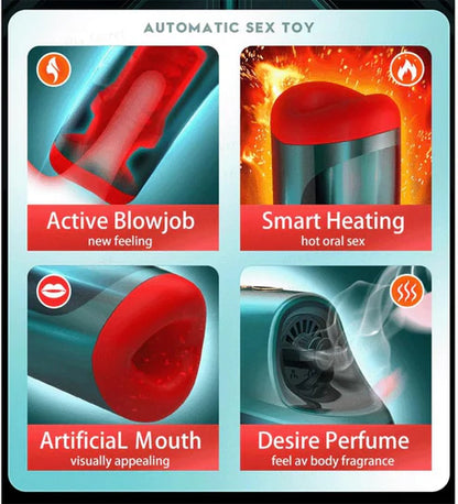 Automatic Sucking Heating Masturbator Stroker Blowjob Sex Machine with 7*7 Smart Mod
