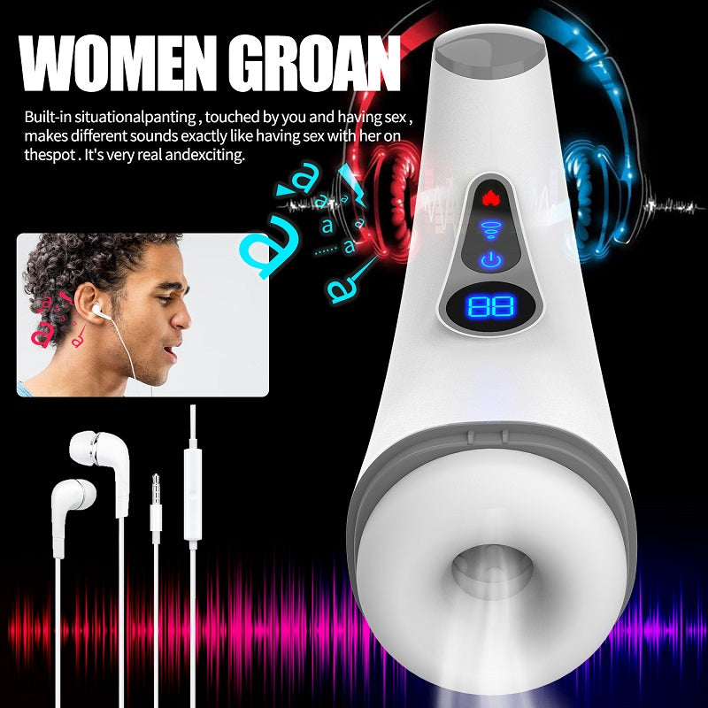 Auto Masturbator Stroker Blowjob Machine With 7 Sucking & 3 Vibrating & Heating Modes