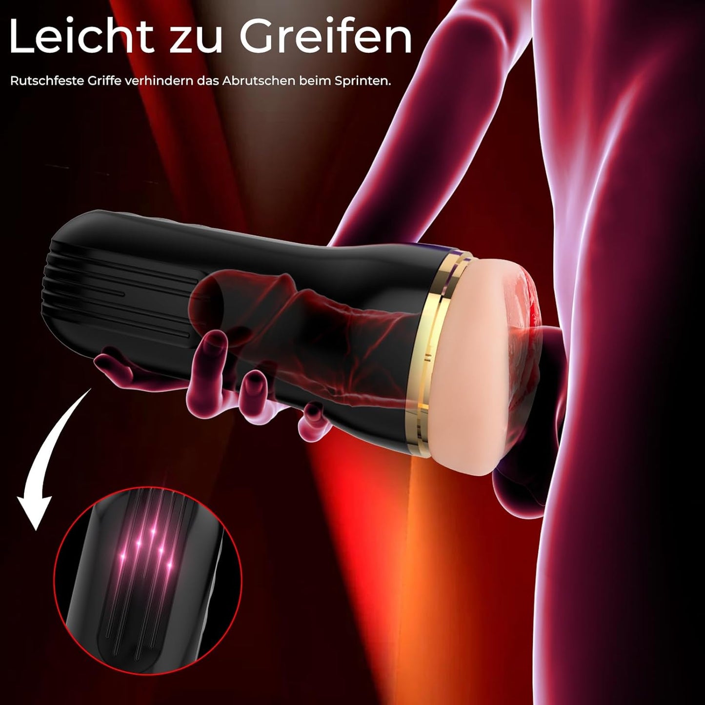Realistic Masturbator Stroker Blowjob with 10 Vibration & 5 Telescopic Modes