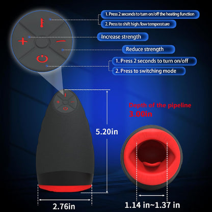 Automatic Masturbator Penis Vibrator Glans Trainer with 7 Vibrating Modes & 3 Speeds