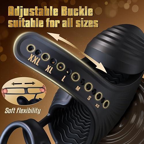 4 IN 1 Adjustable Penis Trainer Testicle Vibrator Cock Ring with 10 Modes