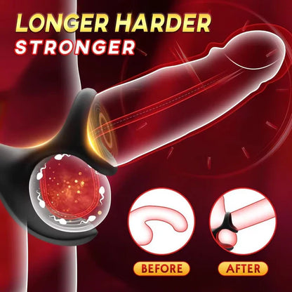 4 IN 1 Penis Vibrator Cock Ring Prostate Massagers Anal Toys with 9 Vibration Modes