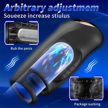 4 IN 1 Electric Penis Trainer Vibrator Glans Stimulator Masturbator with 9 Vibration Modes