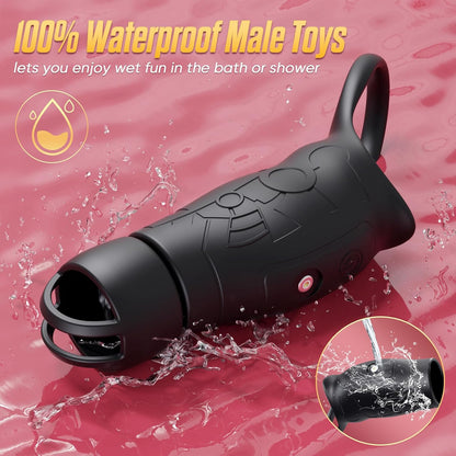 Cock Ring Penis Sleeve Training Extender Vibrator Stimulator with 10 Vibration Modes
