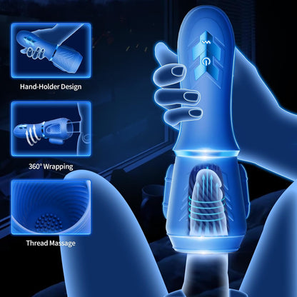2 IN 1 Penis Training Vibrator Strokers Pocket Pussy with 10 Vibrating Modes