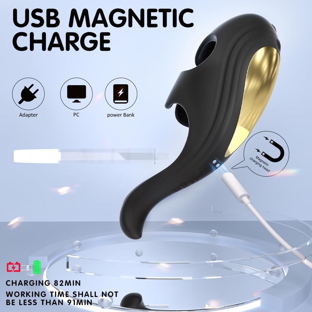 Squeezable Penis Trainer Vibrator Stroker Masturbator with 9 Flapping & Vibrating Modes