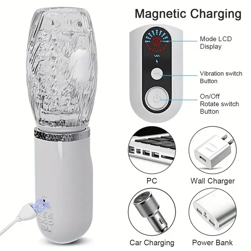 Automatic Masturbator Penis Trainer with 7 Thrust & Rotation & 9 Vibration Modes