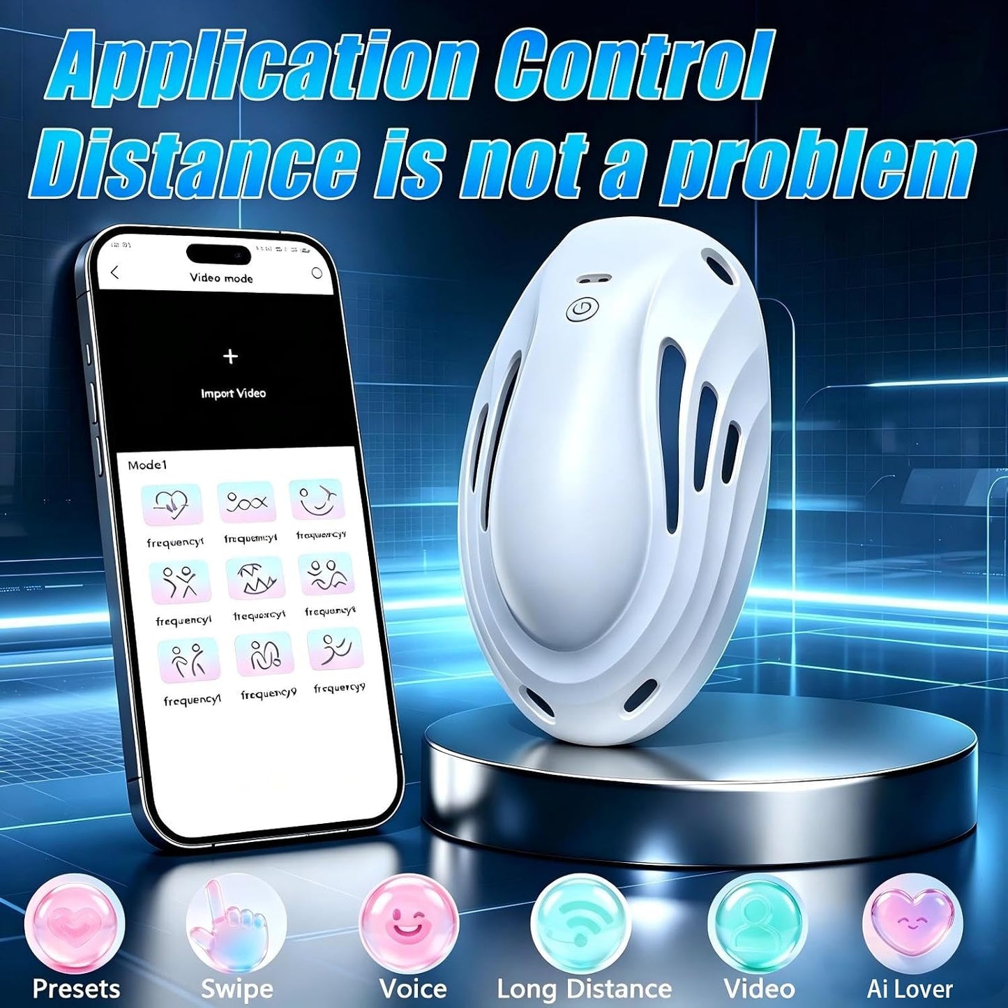 Penis Trainer Vibrator Bondage Cage Glans Stimulator with 9 Vibration & Heating Modes