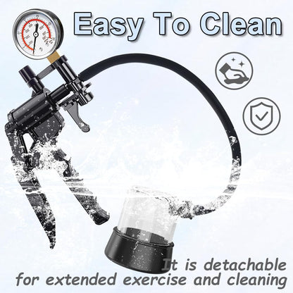 Penis Enlarger Kit Vacuum Pump Glans Trainer with 3 Rubber Sleeves & Manometer
