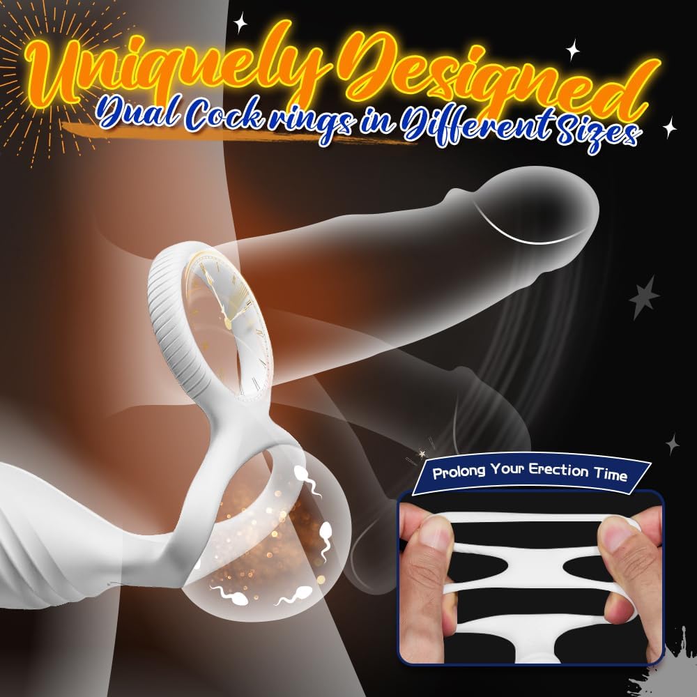 Anal Vibrator Prostate Massager Butt Plug Penis Ring with 10 Rotating & Thrusting Modes