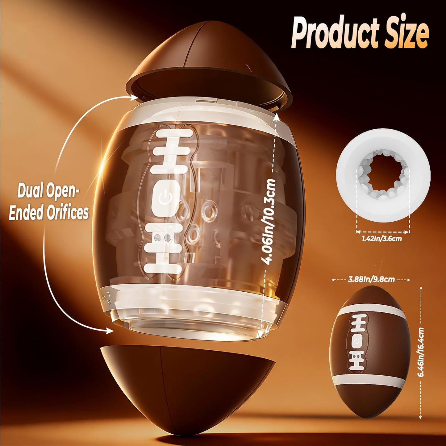 Football Shape Penis Trainer Stroker Blowjob with 12 Vibration Modes