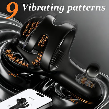 APP Smart Control Penis Trainer Vibrator Cock Ring Stimulator with 9 Vibration Modes