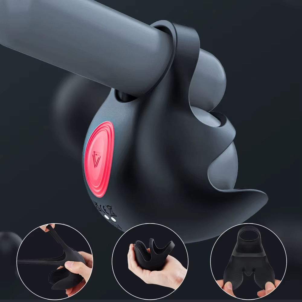 Penis Trainer Vibrator Cock Ring Glans Massager Masturbator with 9 Vibration Modes