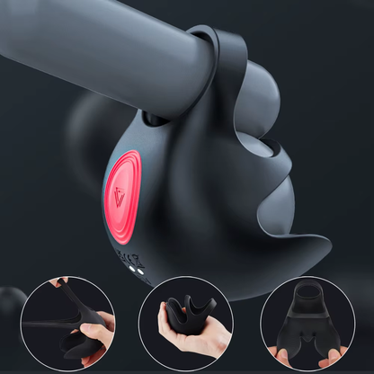 Penis Trainer Vibrator Cock Ring Glans Massager Masturbator with 9 Vibration Modes
