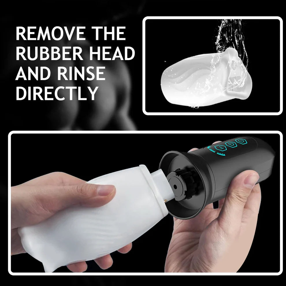 Electric Penis Stroker Blowjob Masturbator with 3 Vibration & 4 Rotation Modes