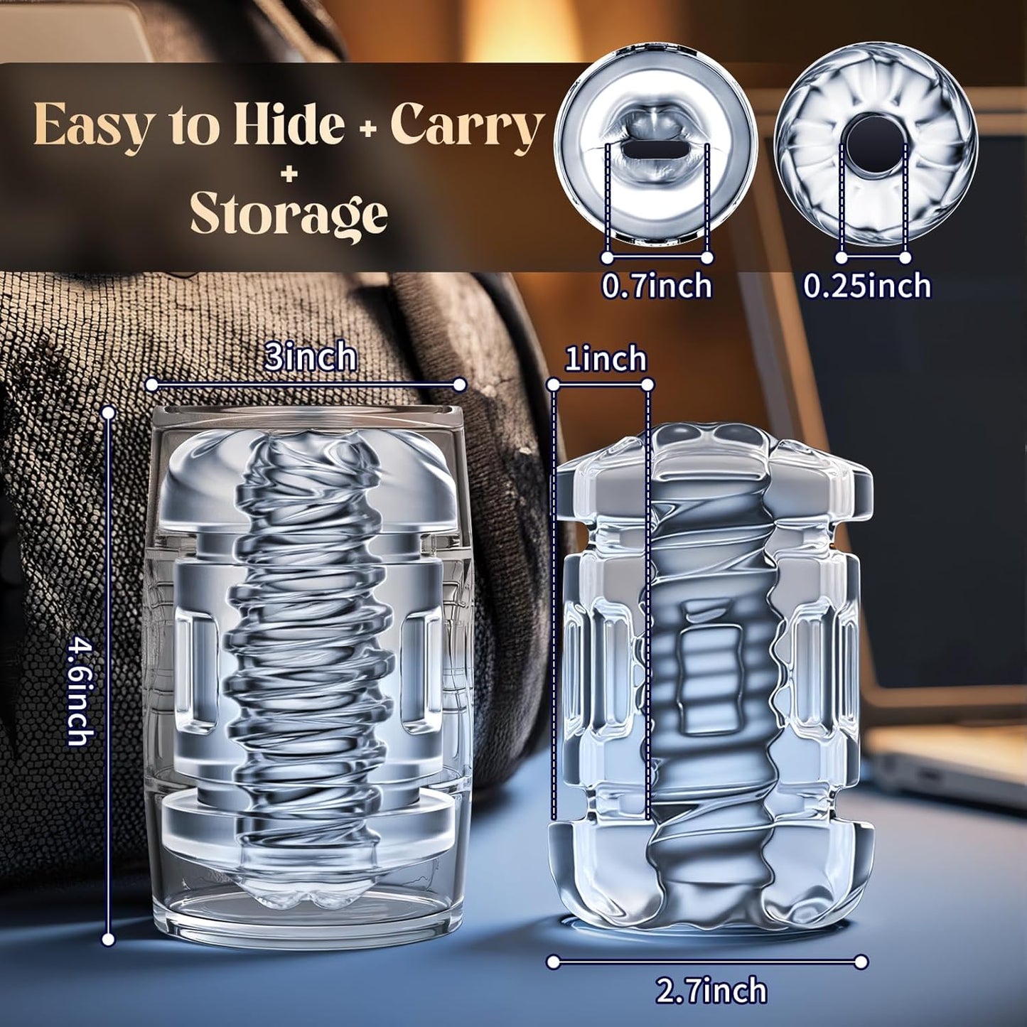 Open Ended Penis Trainer Pocket Pussy Squeezable Masturbator Stroker Blowjob