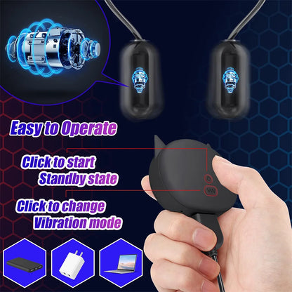 Glans Vibrator Penis Trainer Delay Lasting Massager with 2 Motors & 10 Vibrations