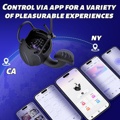 Glans Trainer Cock Rings Testicle Stimulator Masturbator with 10 Vibrations