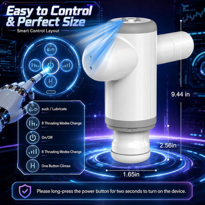 Hand Free Strap Automatic Masturbator Blowjob Machine with 8 Thrusting & Sucking Modes