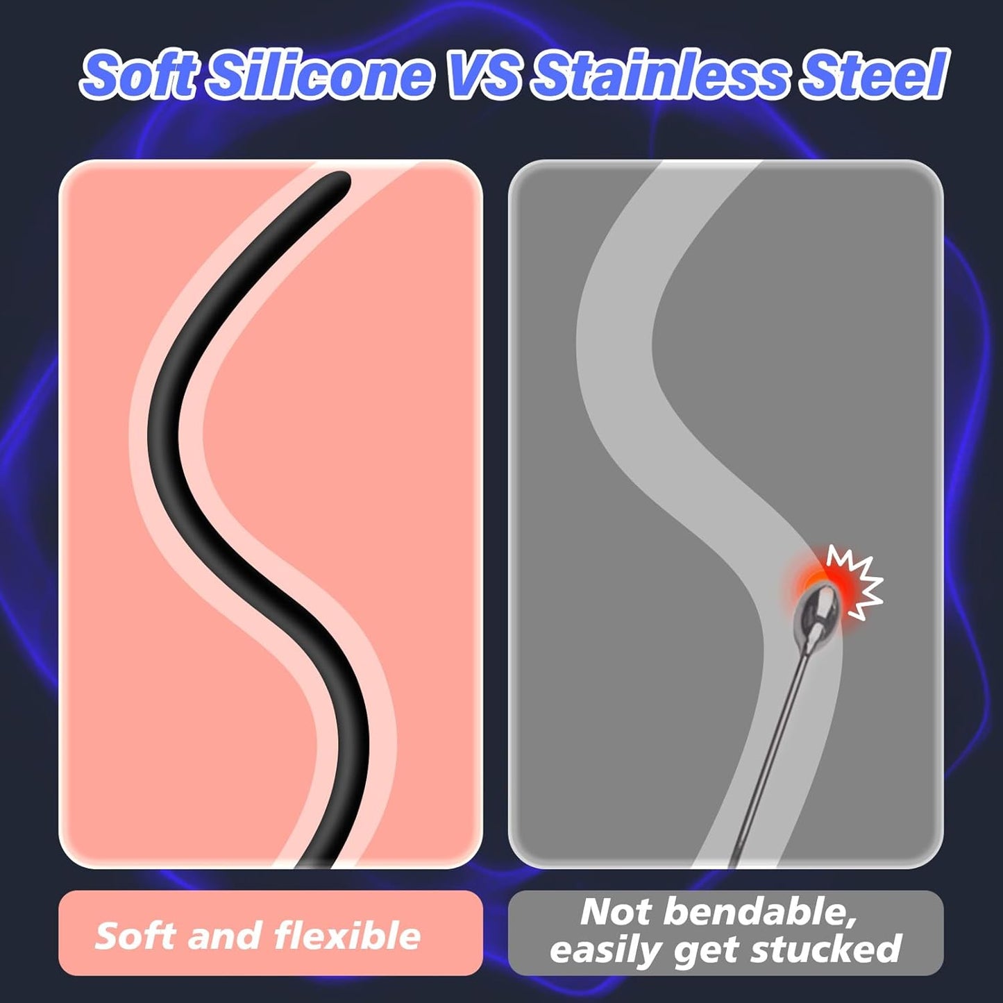 Penis Vibrator Stimulator Urethral Sounds  Set Msturbator with 10 Vibrations