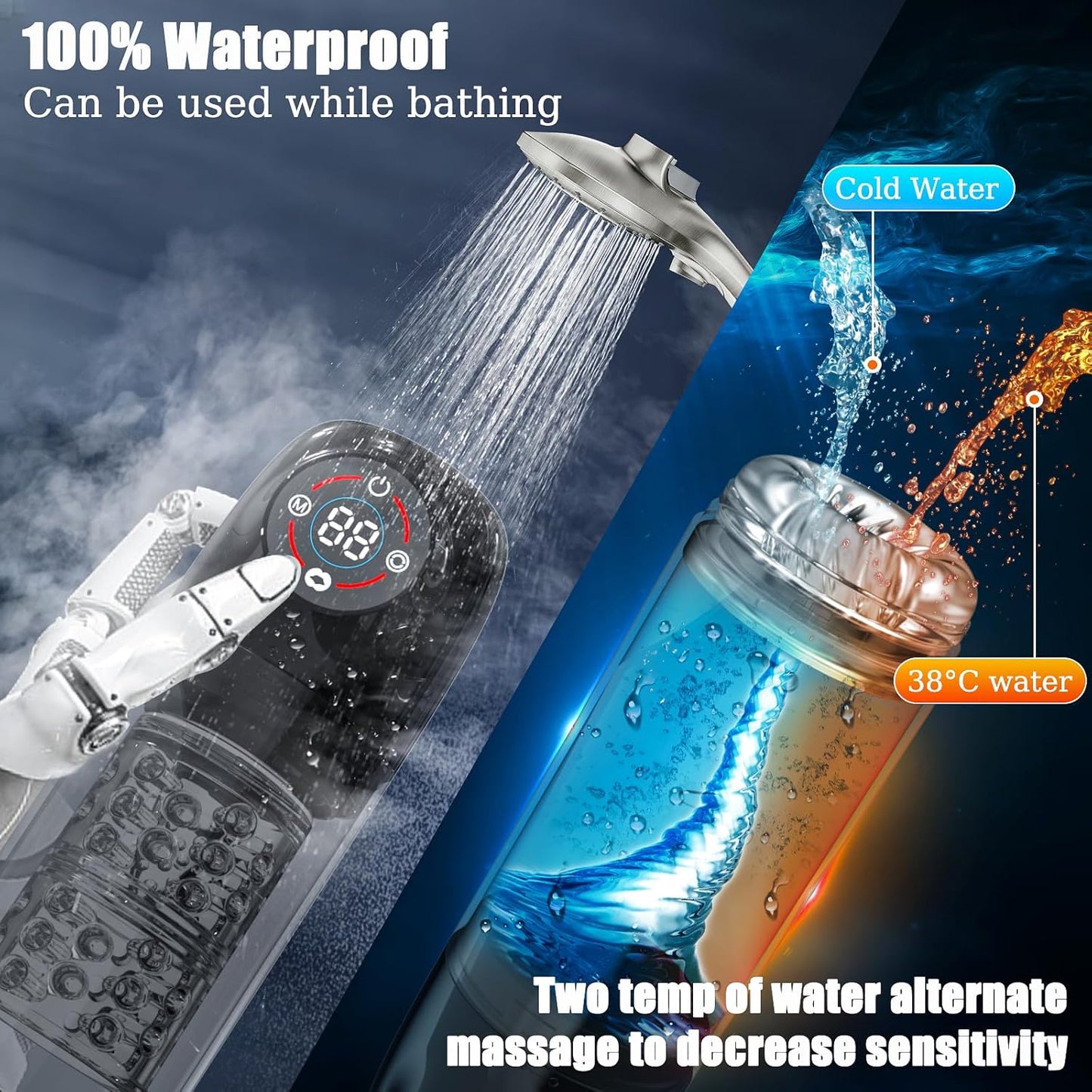 Automatic Masturbator Penis Pump Enlargers with 6s Vacuum Pump & 7 Rotating Sucking Licking
