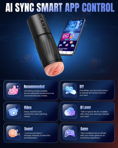 APP Control Stroker Blowjob Massage Masturbator with 10 Sucking & 10 Vibrating Modes