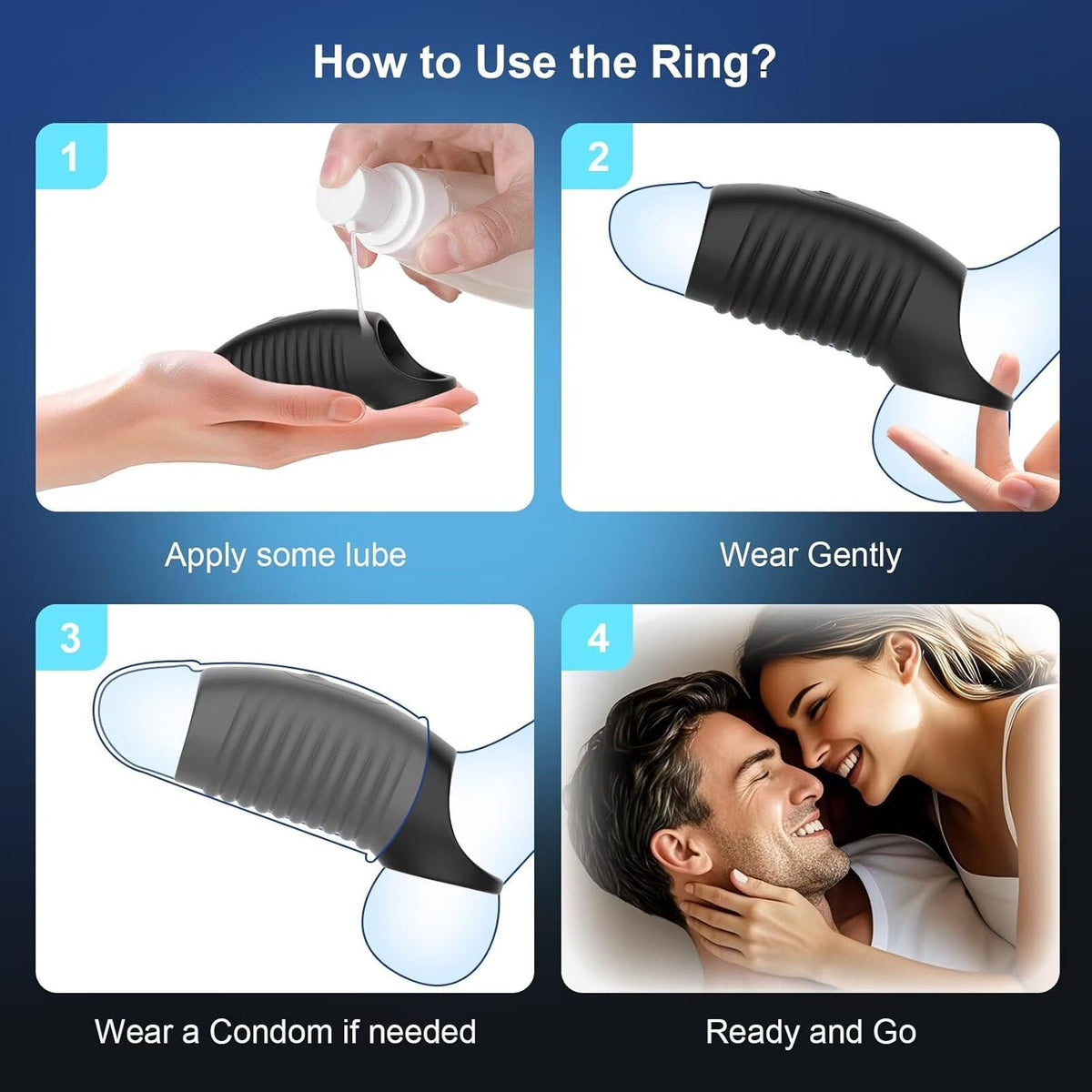 App-Controlled Penis Sleeve Cock Ring Extension Vibrator with 10 Vibration Modes