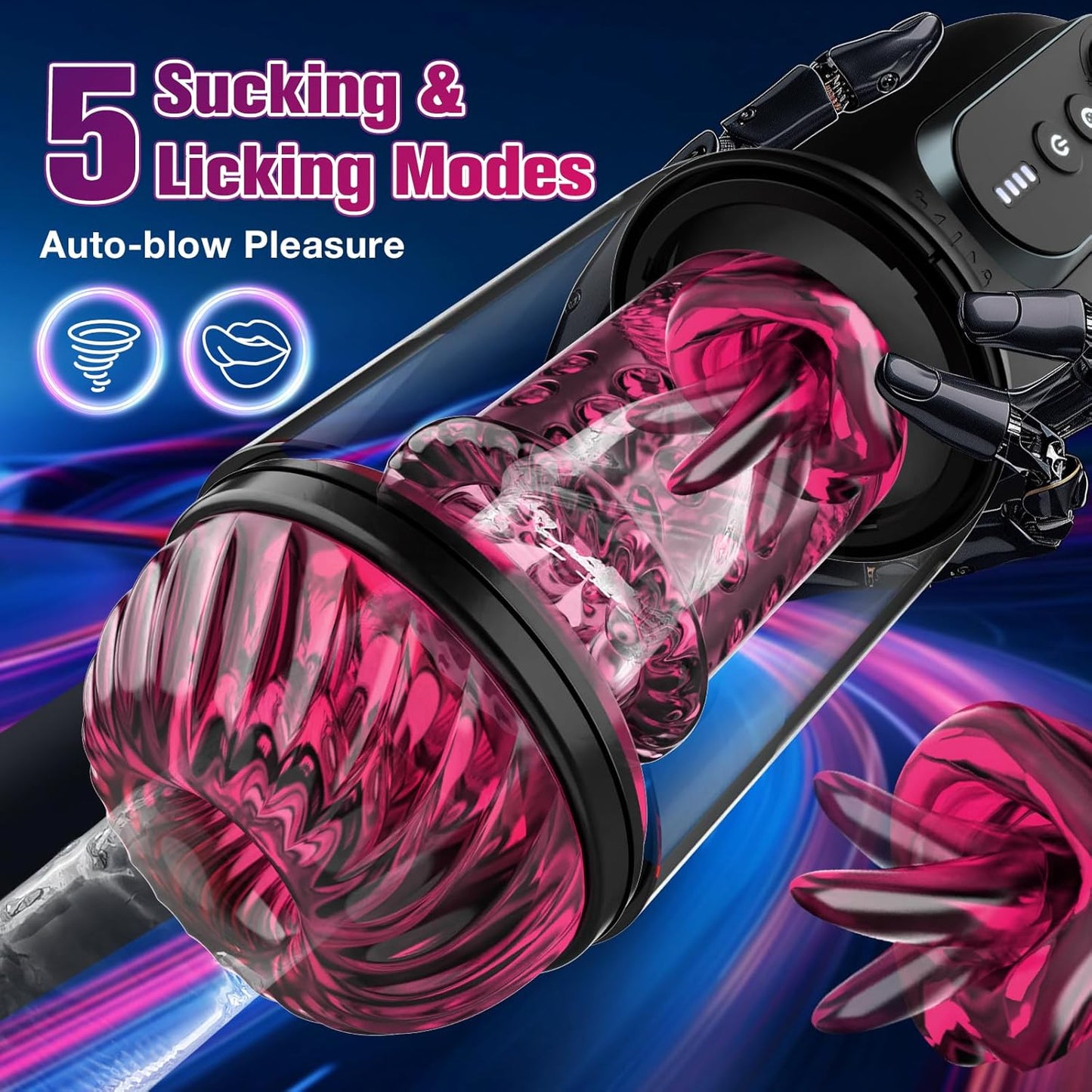CVT Automatic Masturbator Sex Machine Pump Enlargers with Thrusting Roating Sucking Licking
