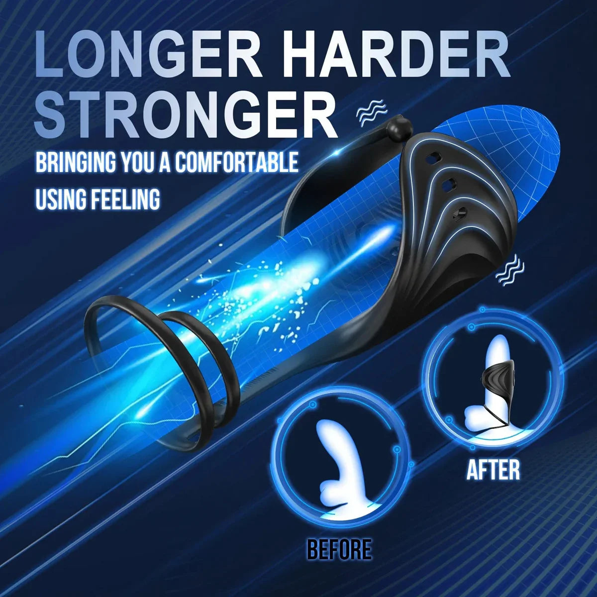 2 IN 1 Electric Penis Trainer Vibrator Stimulator Masturbator with 10 Vibration Modes