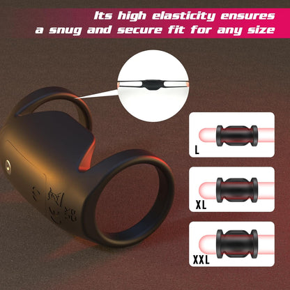 Electric Penis Trainer Vibrator Cock Ring Masturbator with 9 Vibration Modes