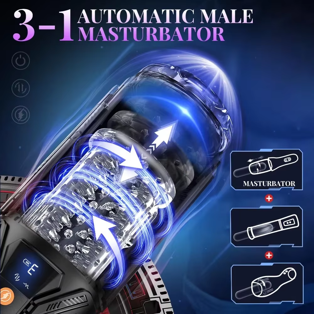 Realistic Masturbator Penis Stroker Blowjob with 7 Thrusting & Rotating & Vibrating Modes